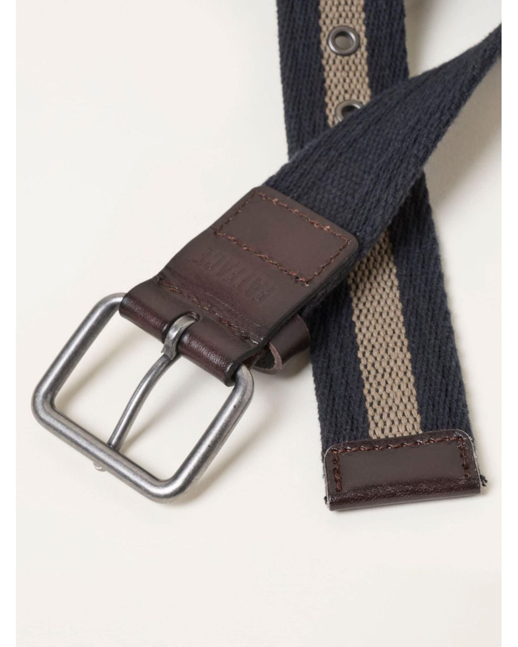 FatFace Black Fatface Stripe Webbing Belt for men