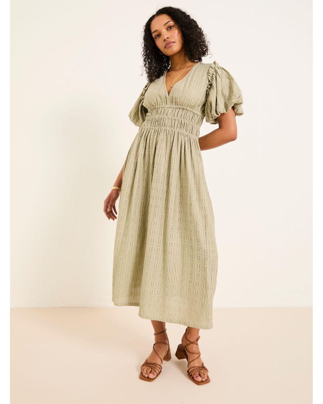 FatFace Brown Tabitha Textured Dress