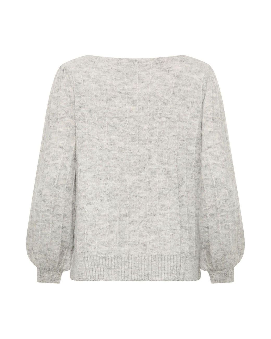 M Com White Slash Neck Ribbed Jumper