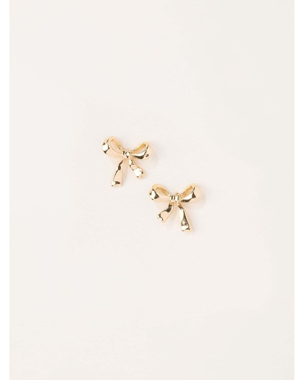 FatFace Brown Bow Stud Earrings
