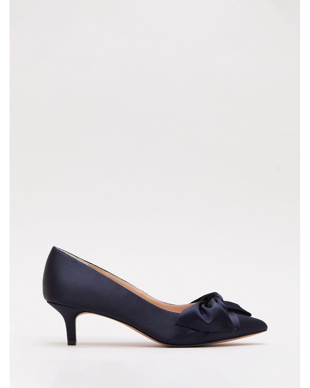 Phase Eight Blue Satin Kitten Heels