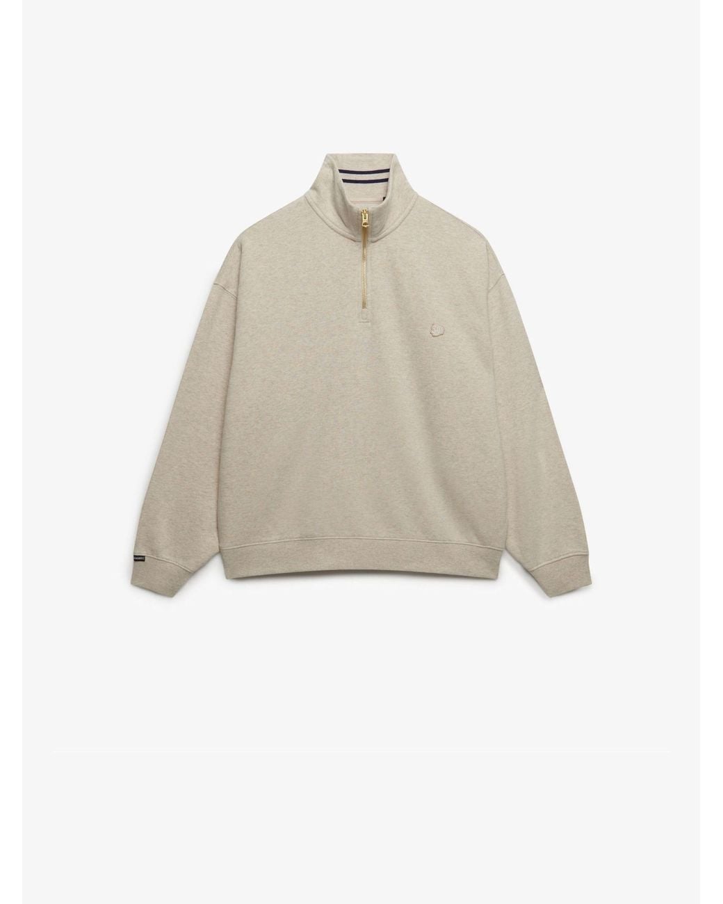 Superdry White Monogram Half Zip Sweat Top