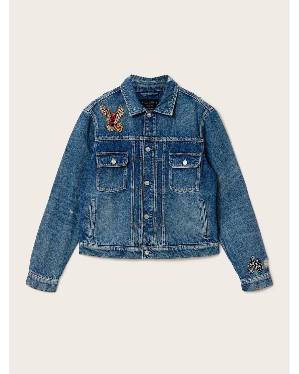 AllSaints Blue Allsaints Exile Patch Jacket for men