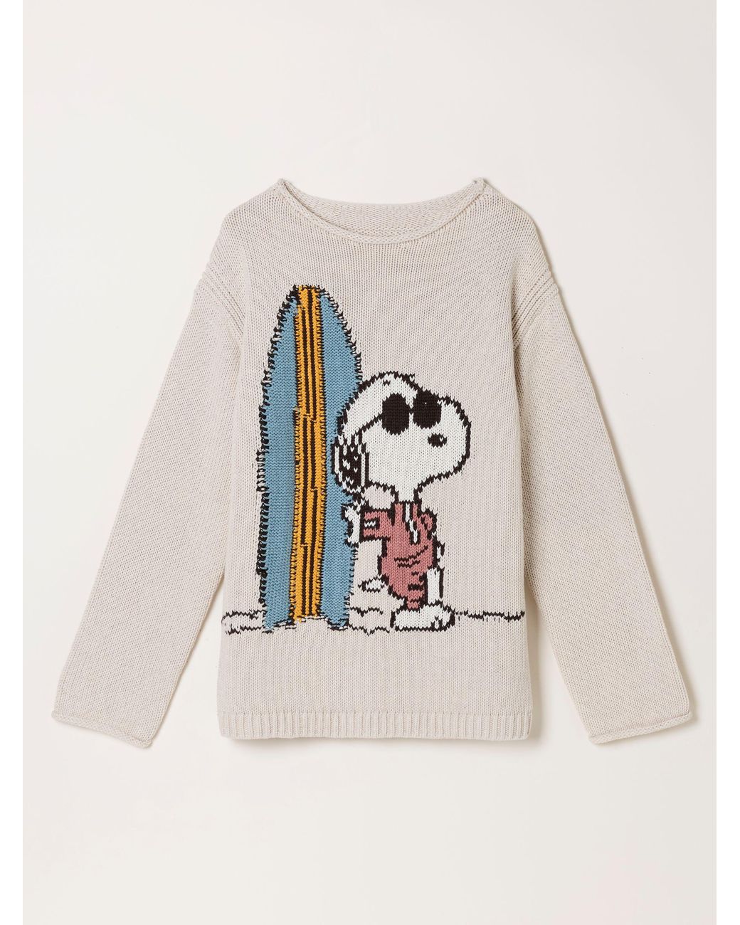 FatFace White Snoopy Knitted Jumper