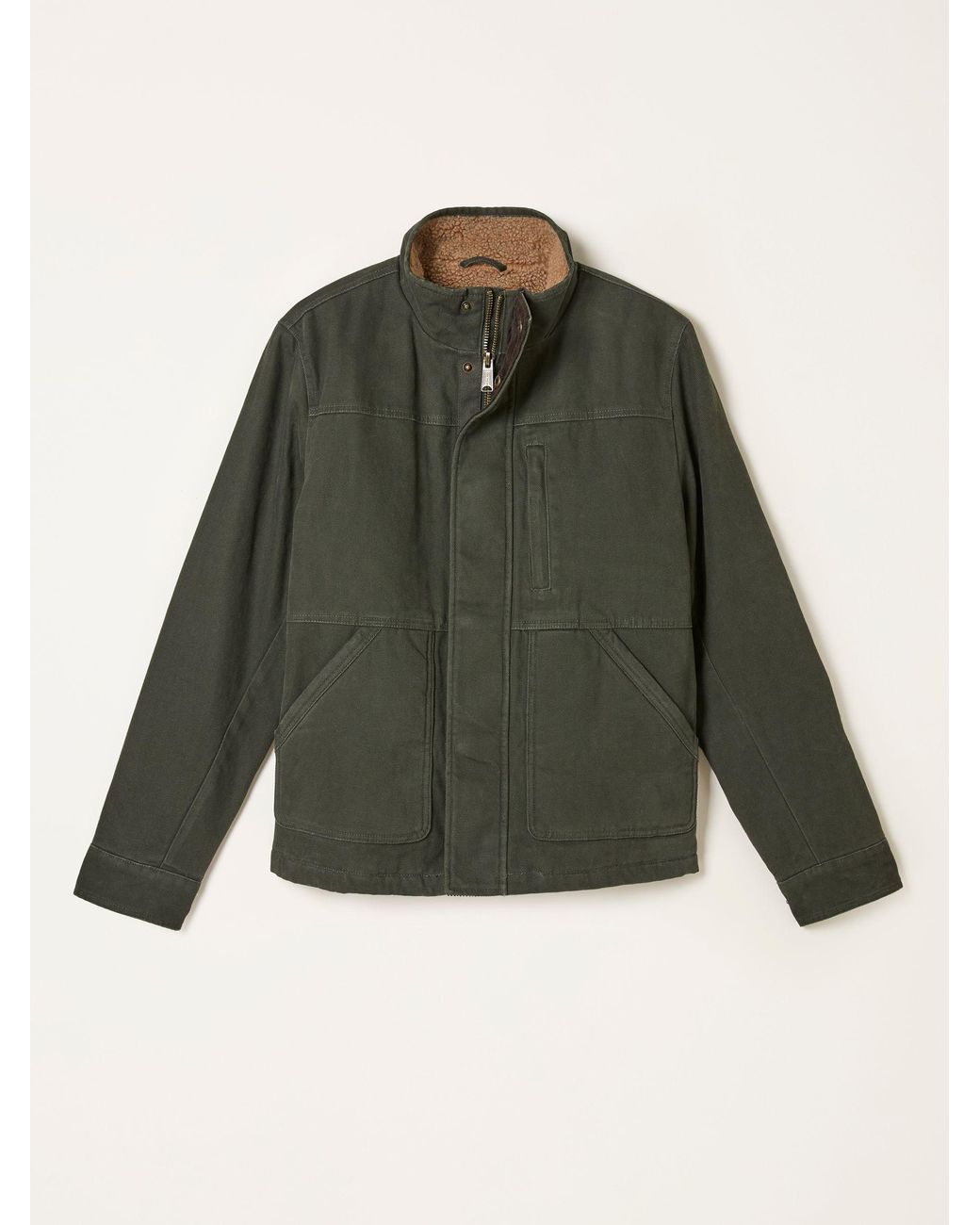 FatFace Blue Wardly Canvas Funnel Neck Jacket for men
