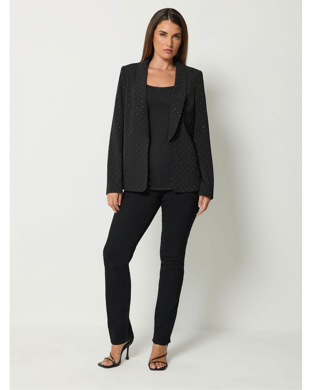 Long Tall Sally Black Studded Blazer Jacket