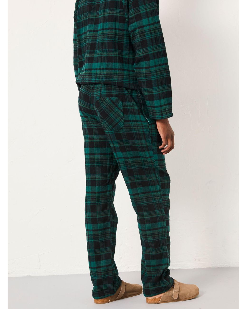 FatFace Green Samphrey Check Pyjama Bottoms for men
