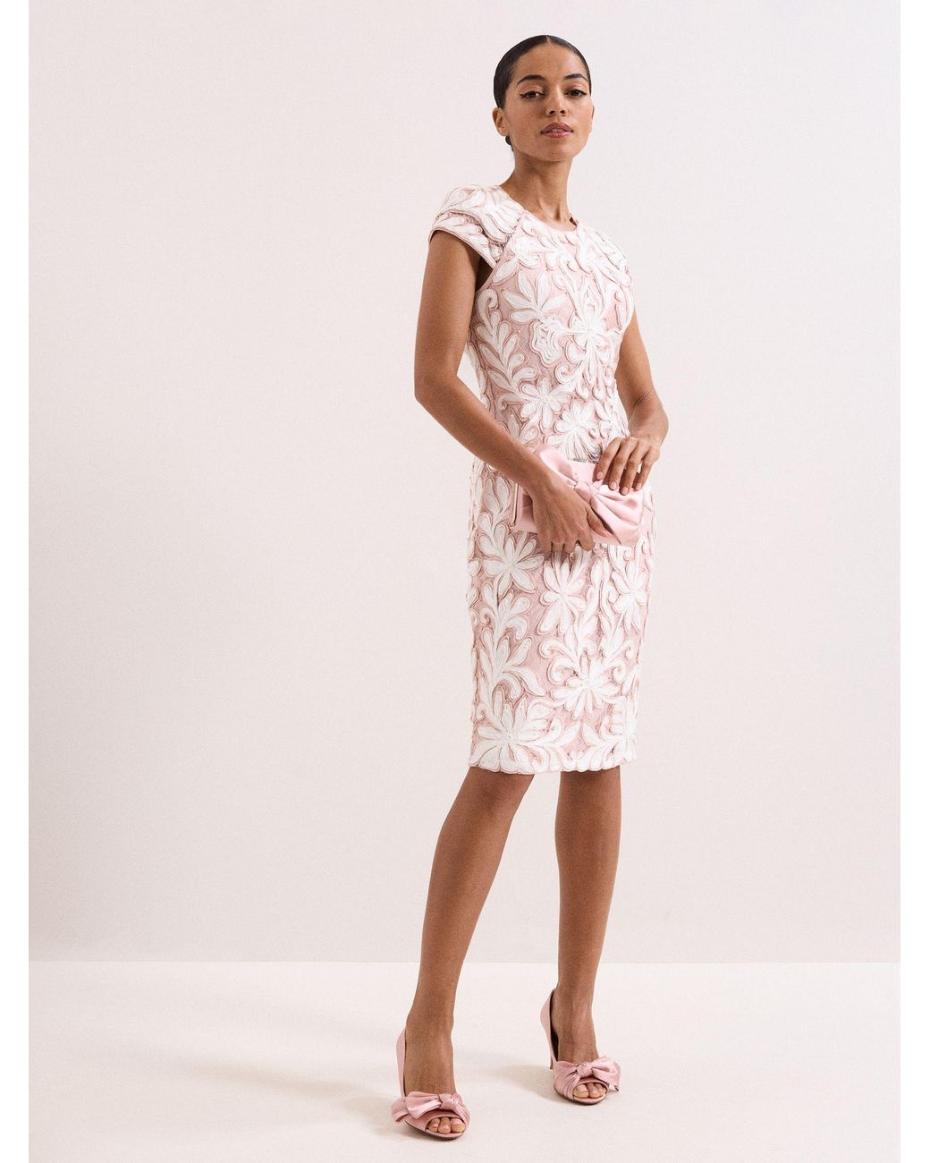 Phase Eight Pink Satin-Halbschuh