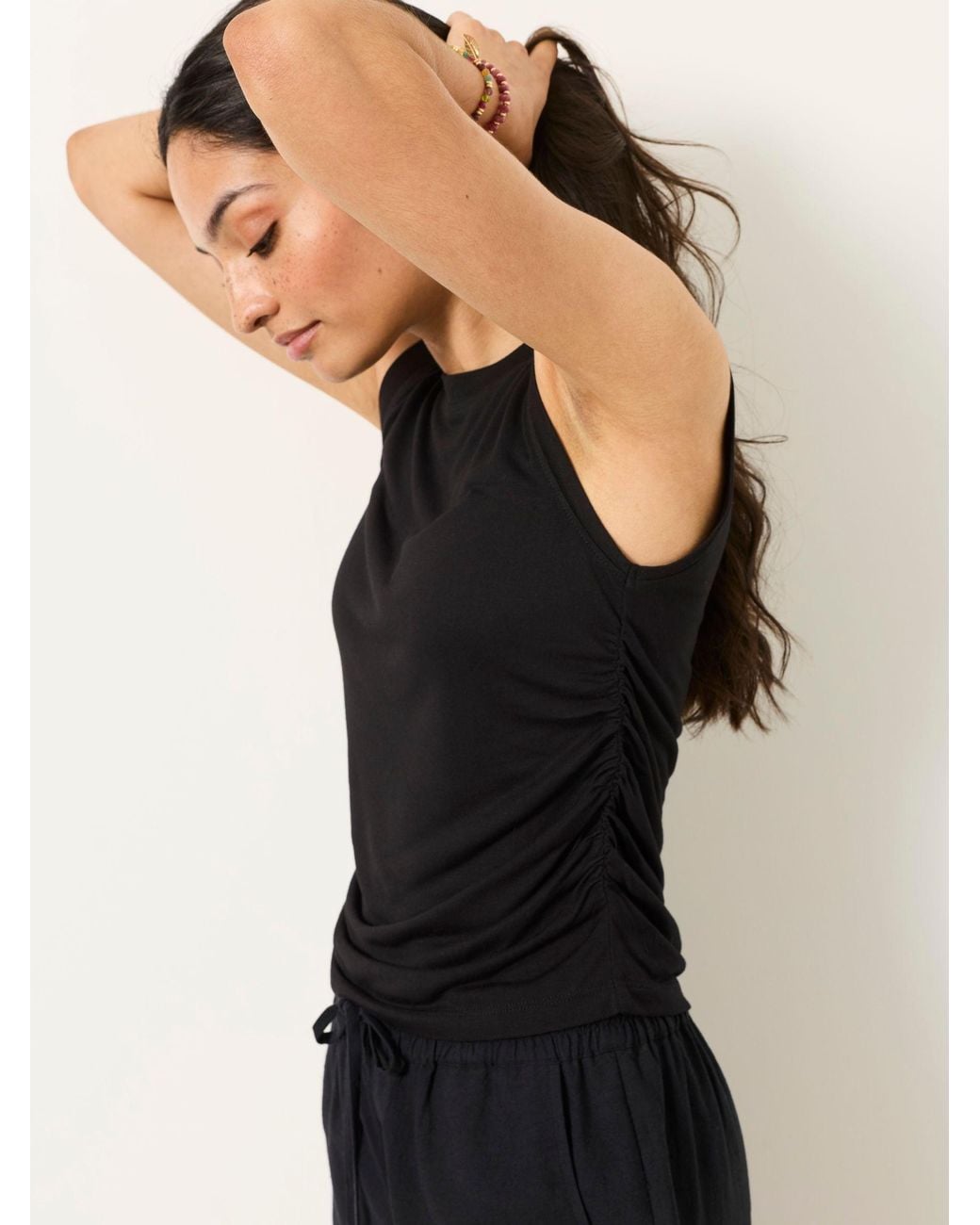 FatFace Black Ruby Ruched Top