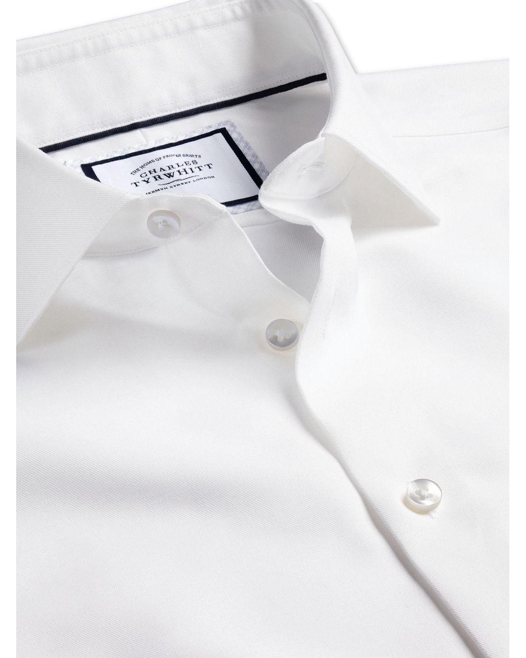 Charles Tyrwhitt Slim Fit Noniron Cotton Linen Shirt in White for Men | Lyst