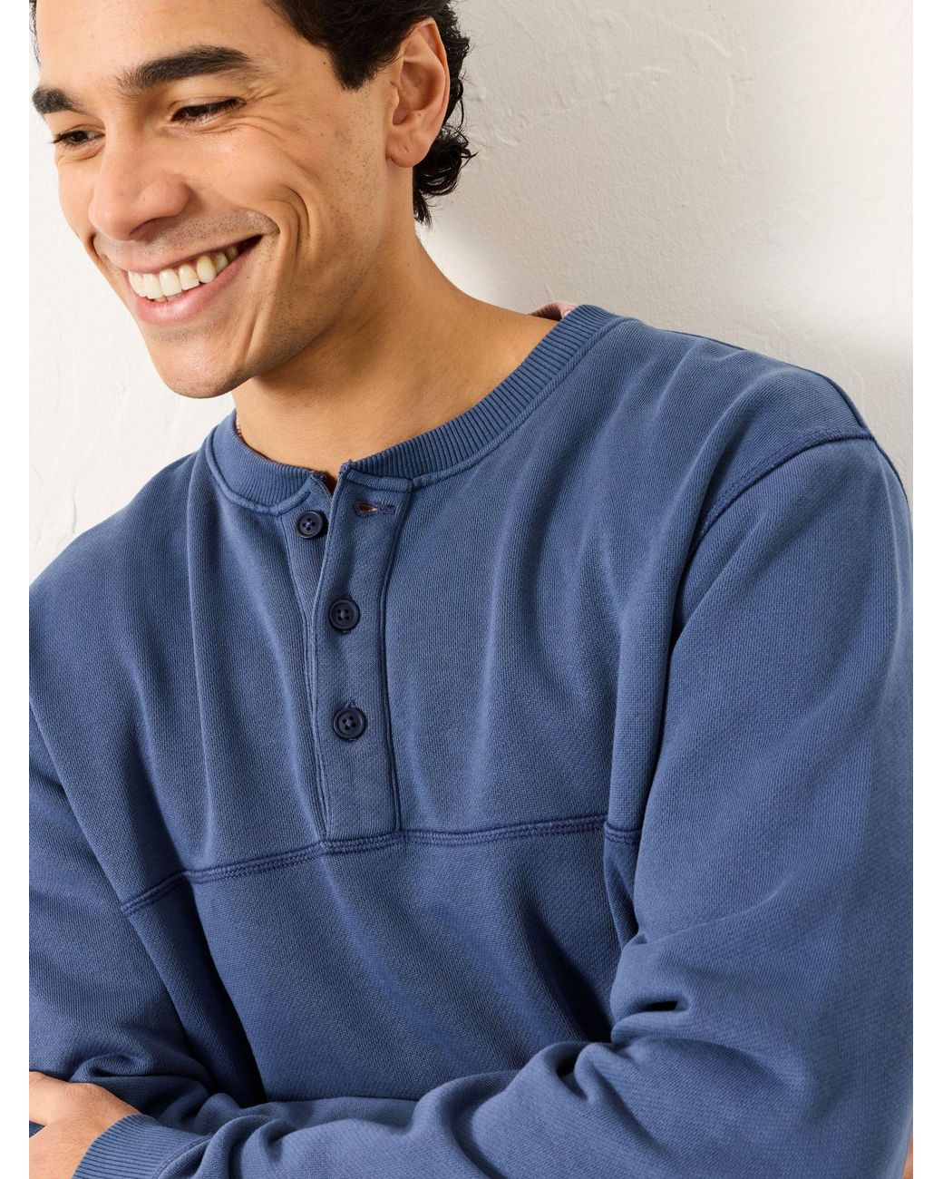 FatFace Blue Brooke Henley for men