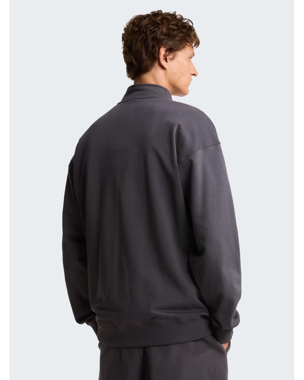 The North Face Gray Essential Light Relaxed 1/4 Zip Sweat Top for men