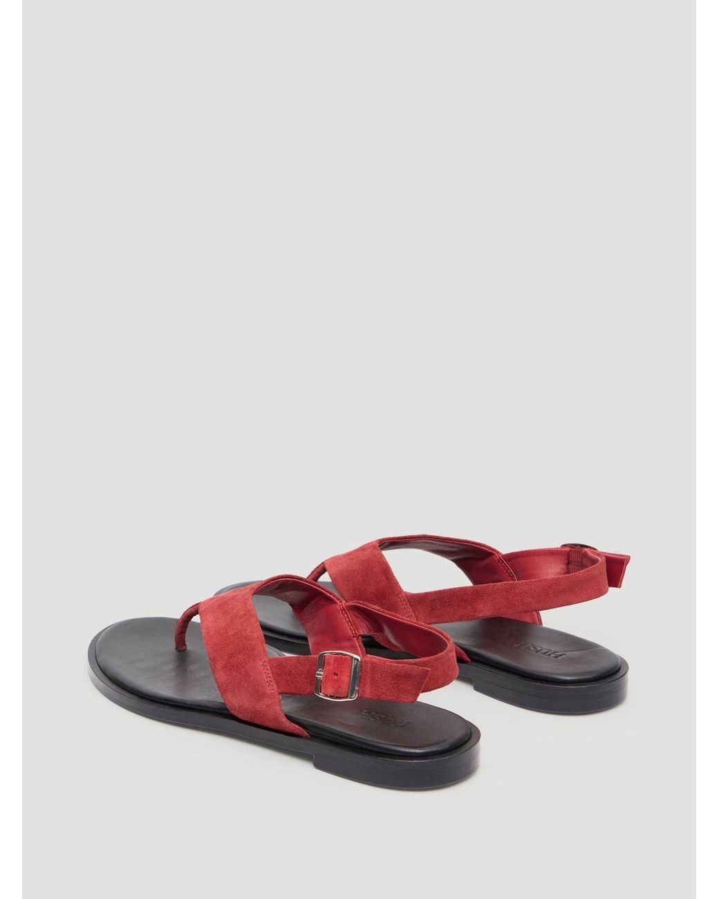 Hush Red Zenya Suede Toe Post Sandals