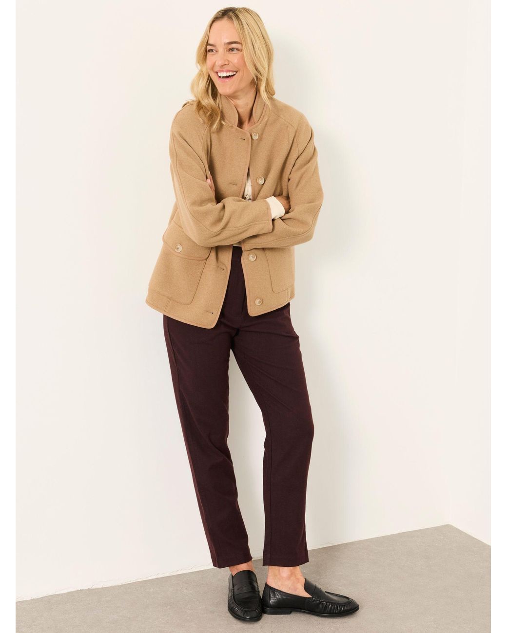 FatFace Purple Willow Herringbone Trousers