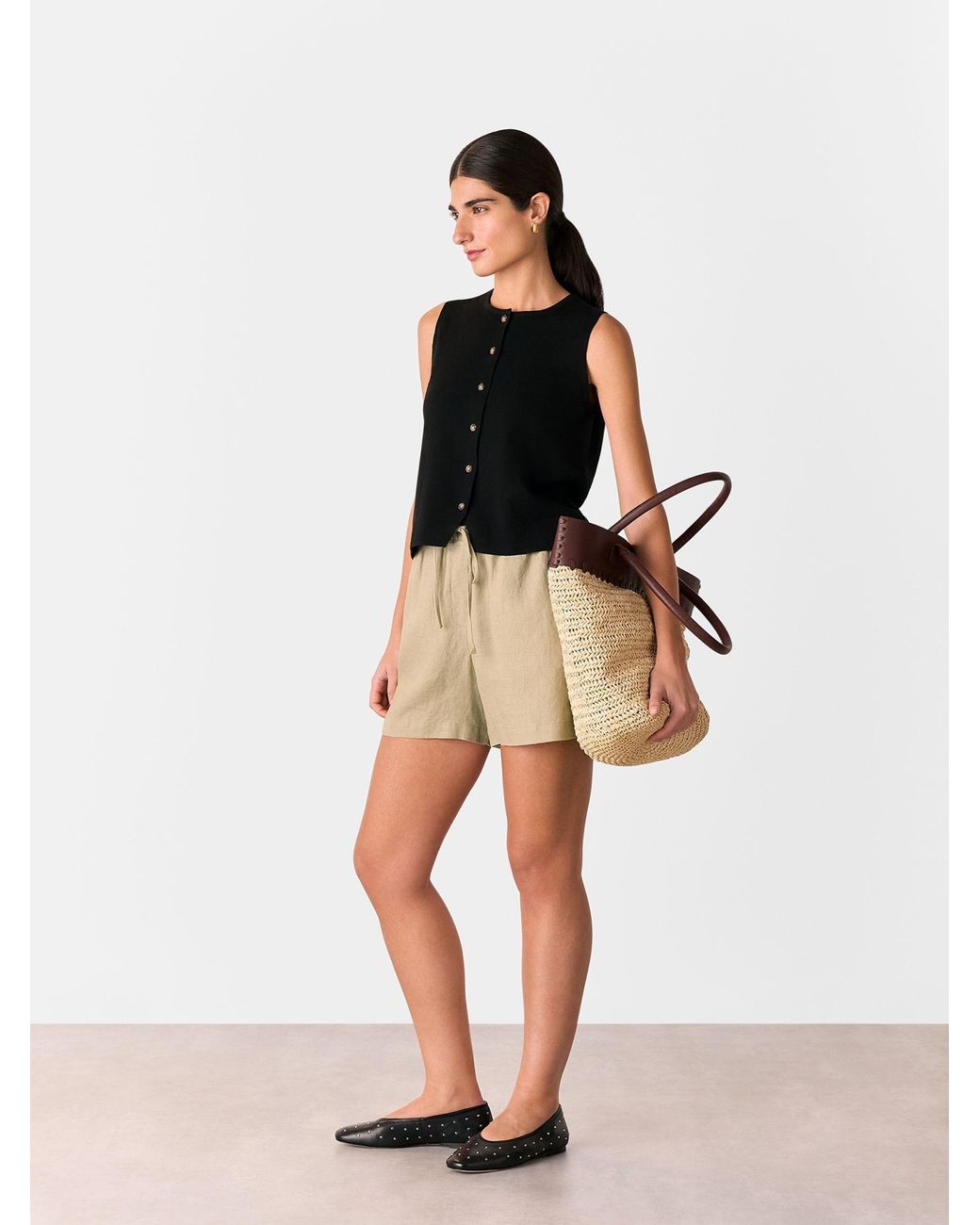 Whistles Natural Elasticated Shorts