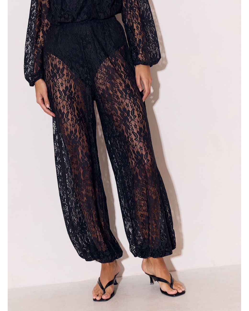 Lace Balloo Color Lipsy Lace Balloon Trousers in Blue | Lyst