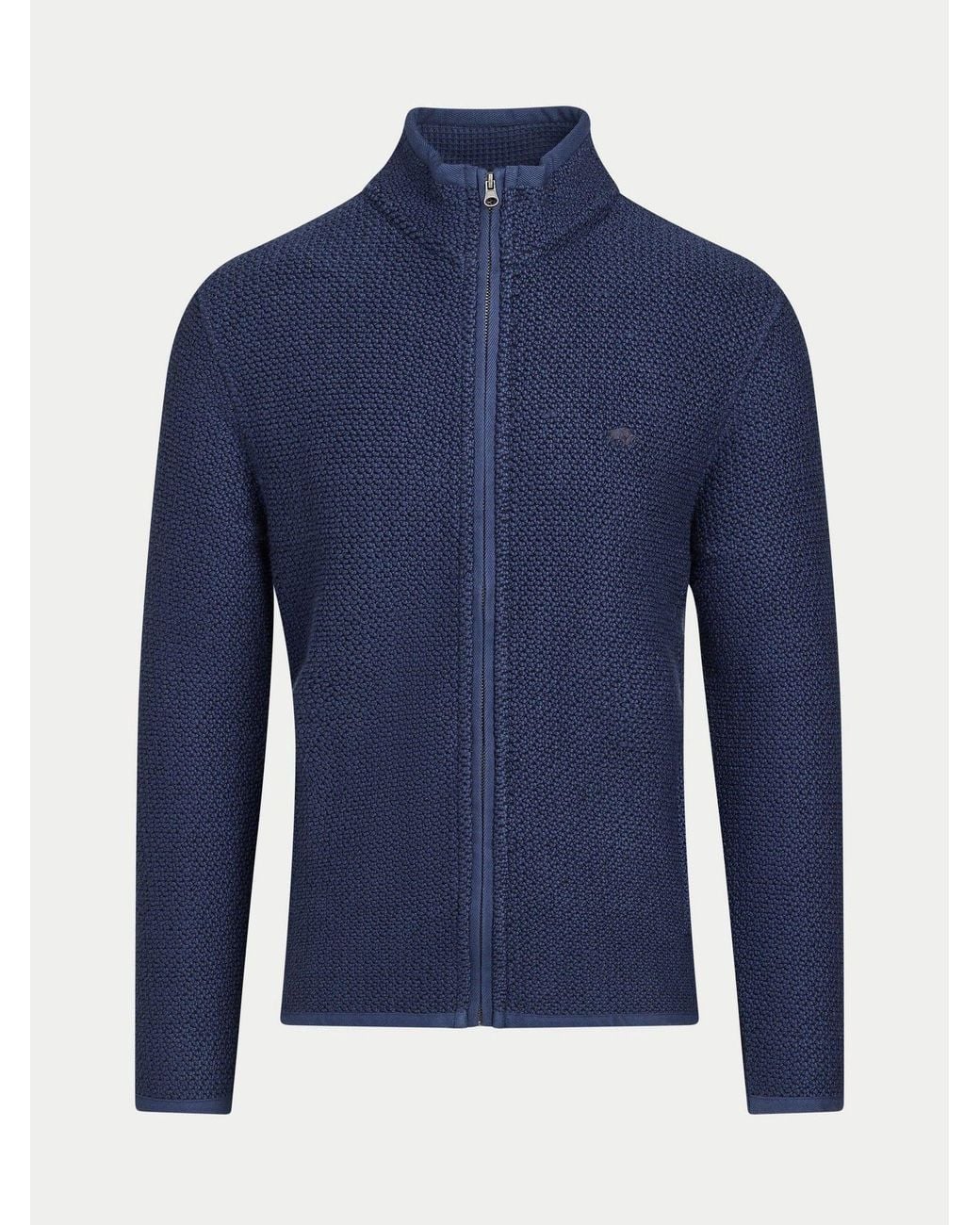 Tourus Raging Hunter Raging Bull Textured Zip Through Jacket in Blue for Men | Lyst