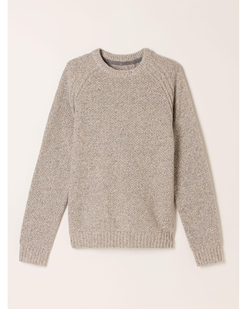 FatFace Natural Penton Crew Neck Jumper for men