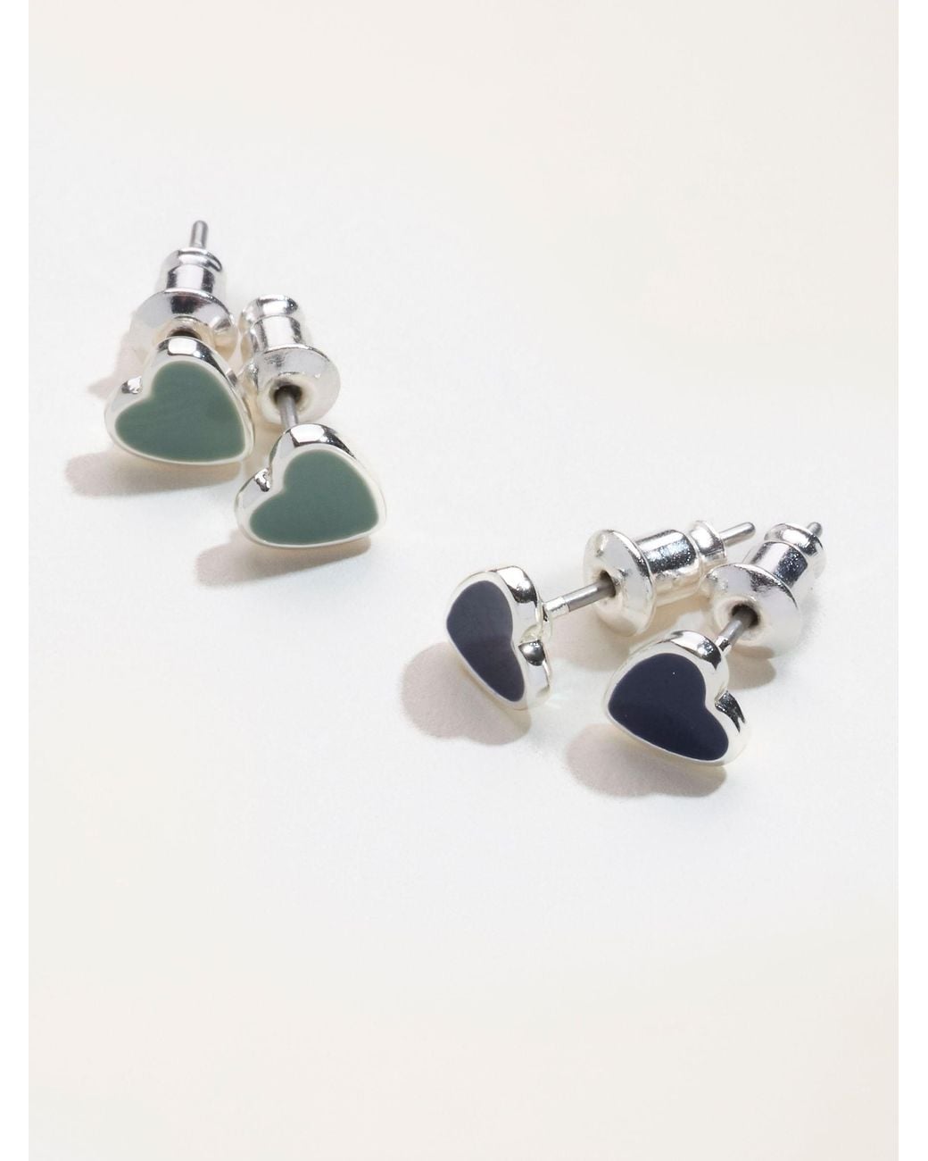 FatFace Blue Fatface 2 Pairs Of Heart Earrings