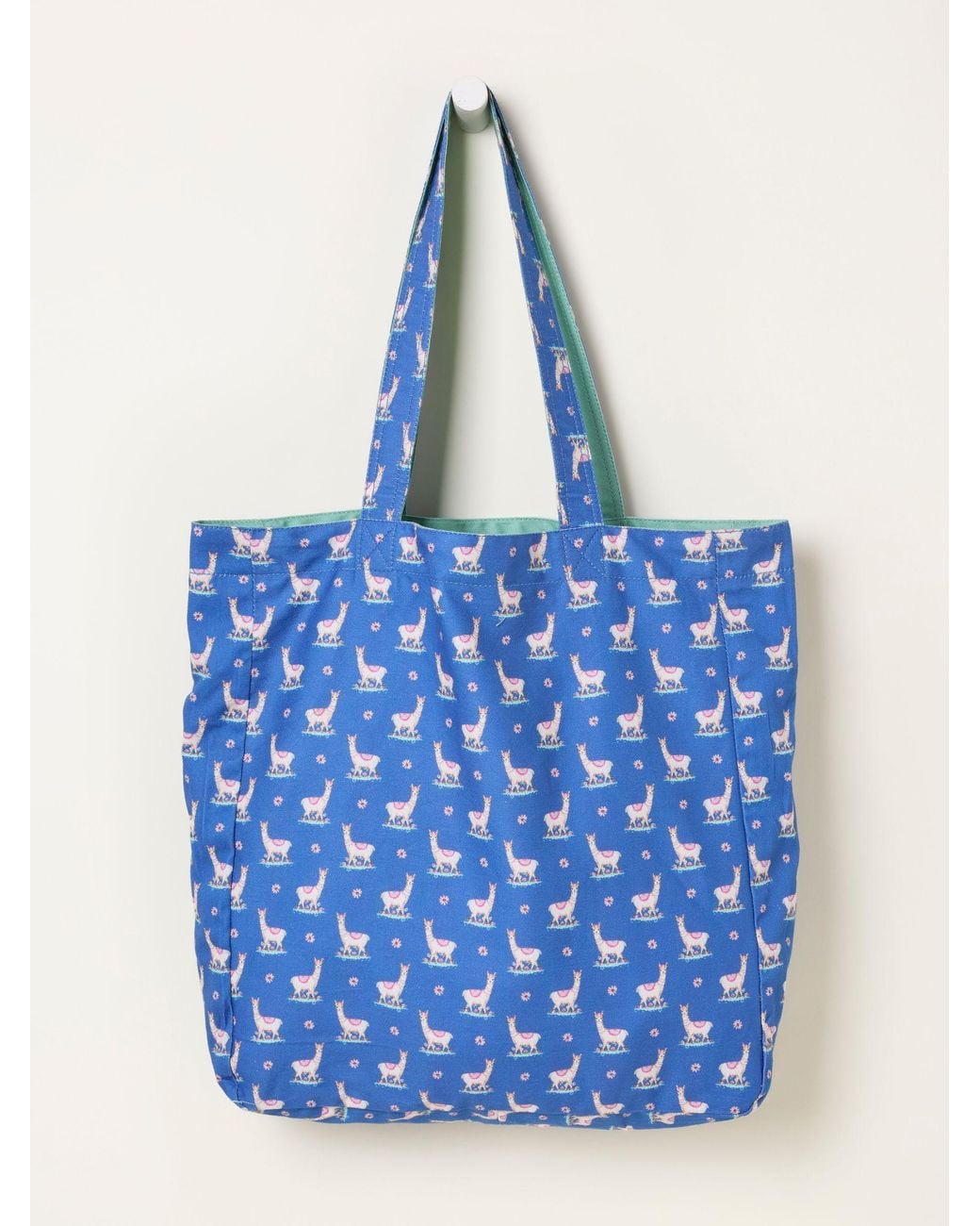FatFace Green Fatface Llama Reversible Tote Bag