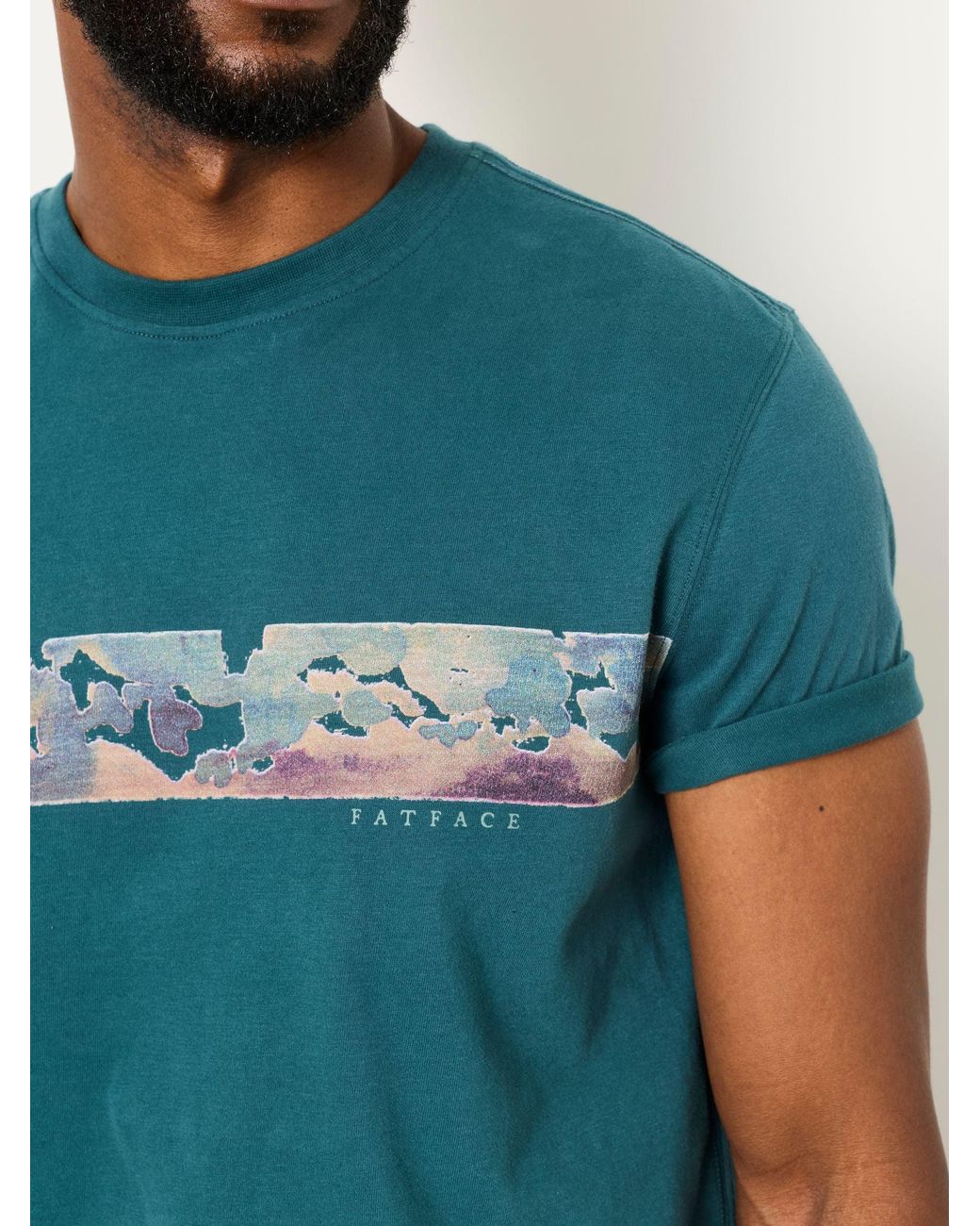 FatFace Blue Highland Graphic T-Shirt for men