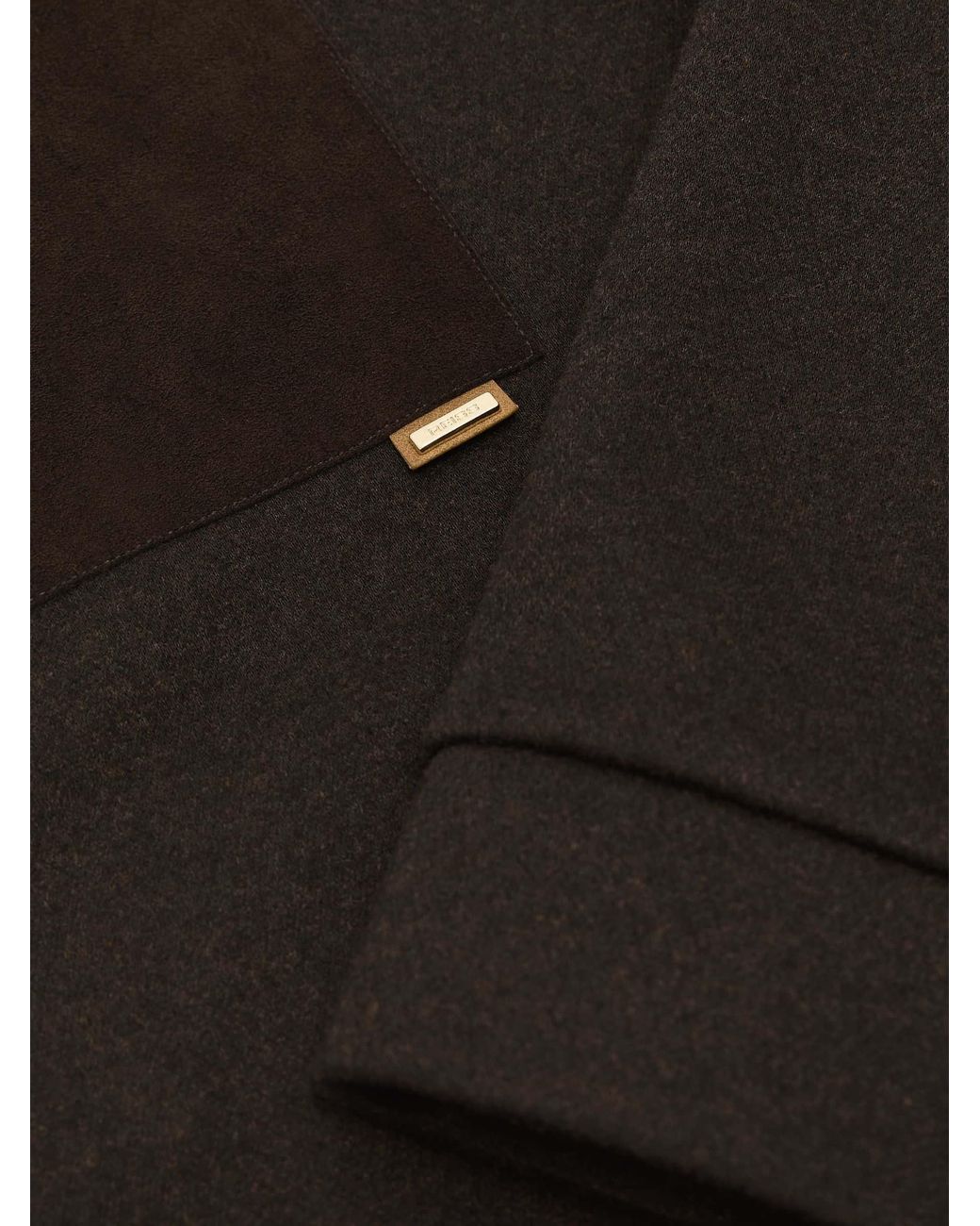 Reiss Black Herringbone Patch-Pocket Zip-Through for men