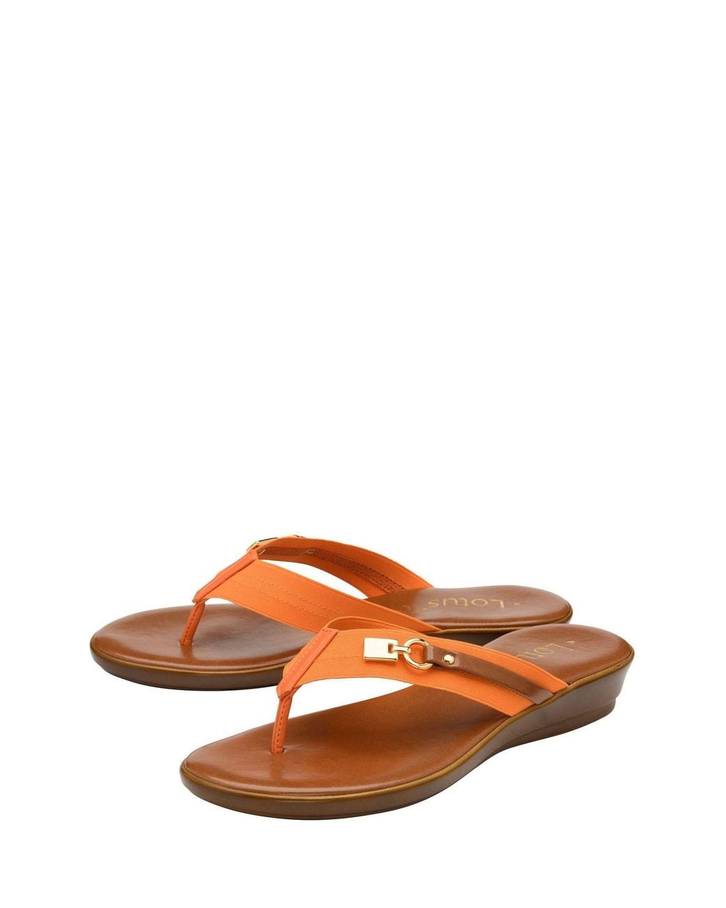 Lotus Brown Toe-Post Sandals
