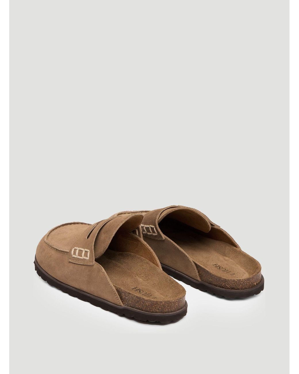Hush Brown Rune Suede Padded Mules