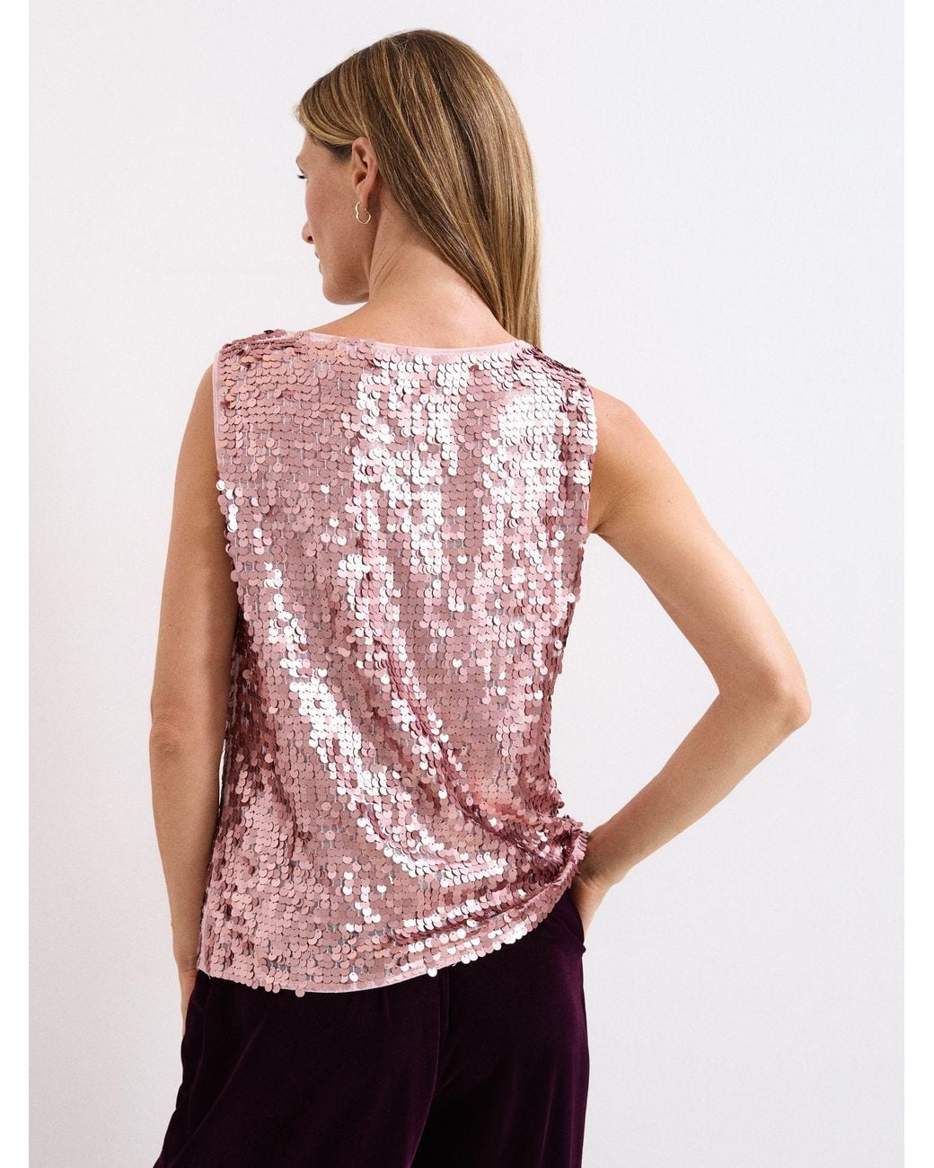 Phase Eight Pink Tasha Sequin Top