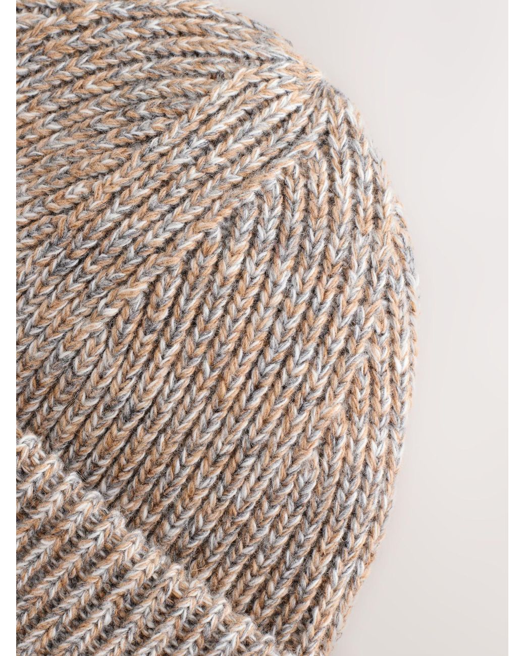 Next Natural Neutral Beanie Hat for men