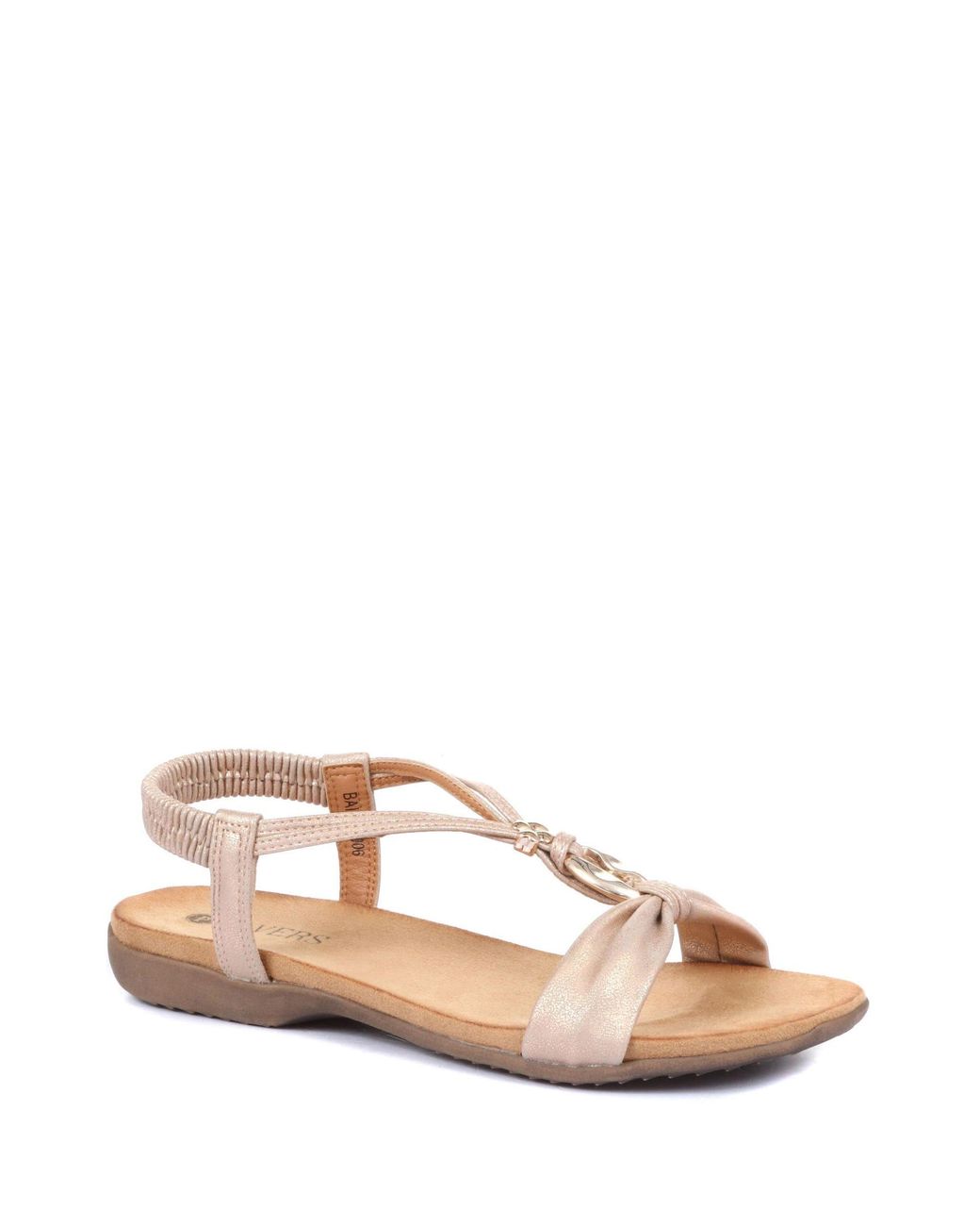Pavers Natural Flat Strappy Sandals