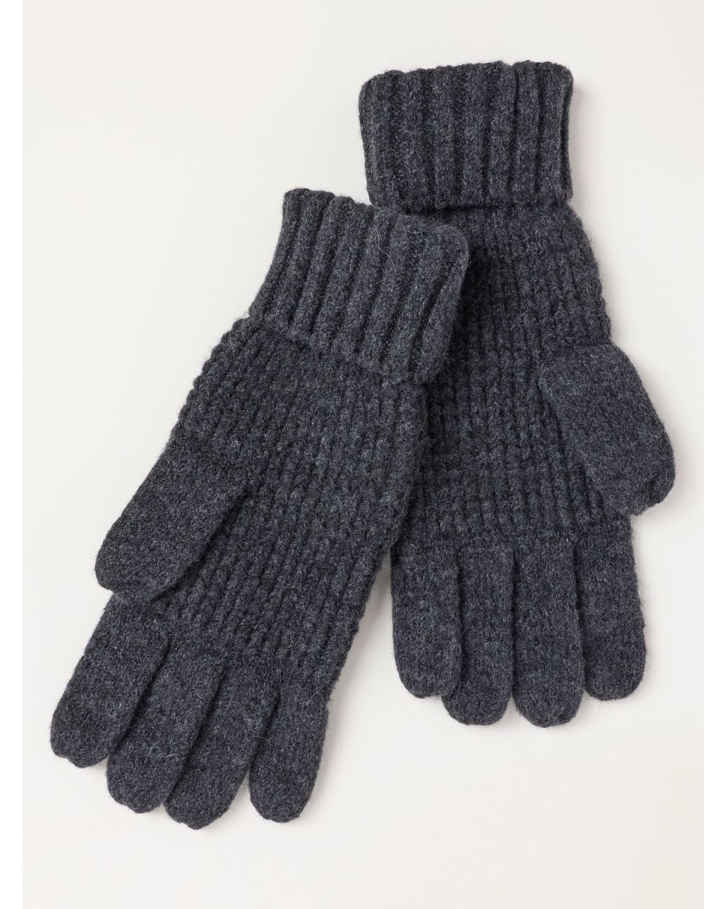 FatFace Blue Fatface Charcoal Waffle Gloves for men