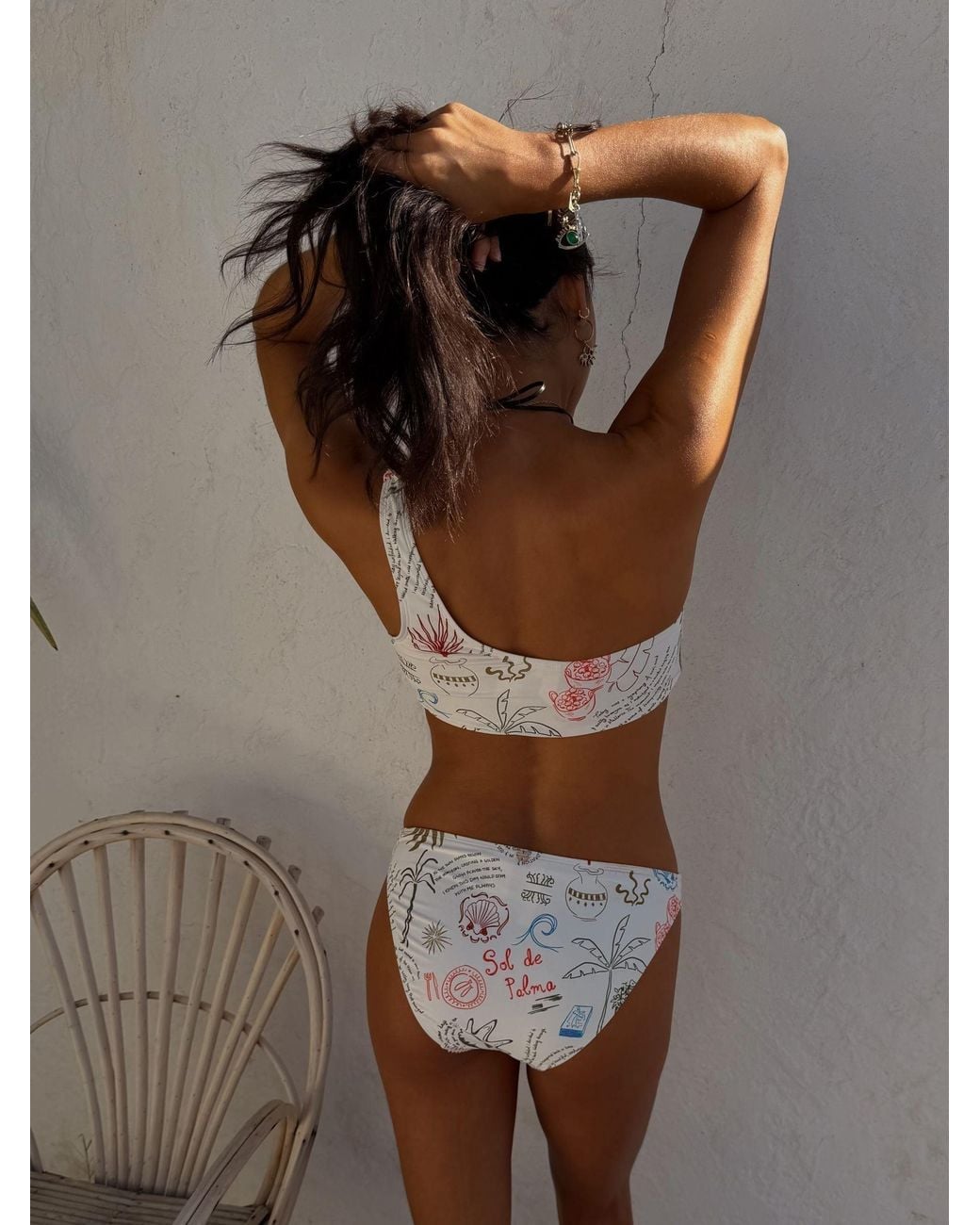 Never Fully Dressed Brown One Shoulder Bikini Top