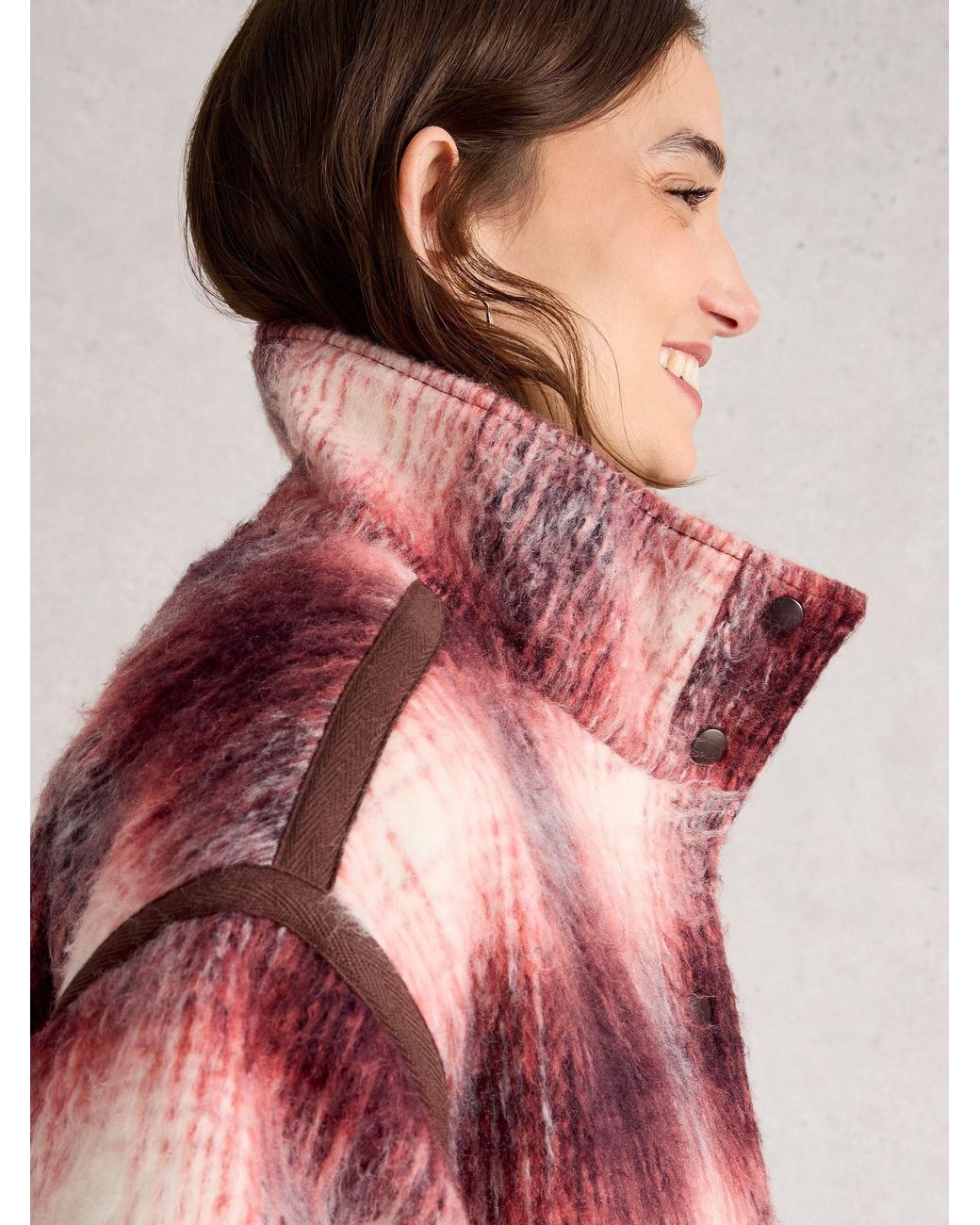 White Stuff Pink Marlowe Reversible Coat
