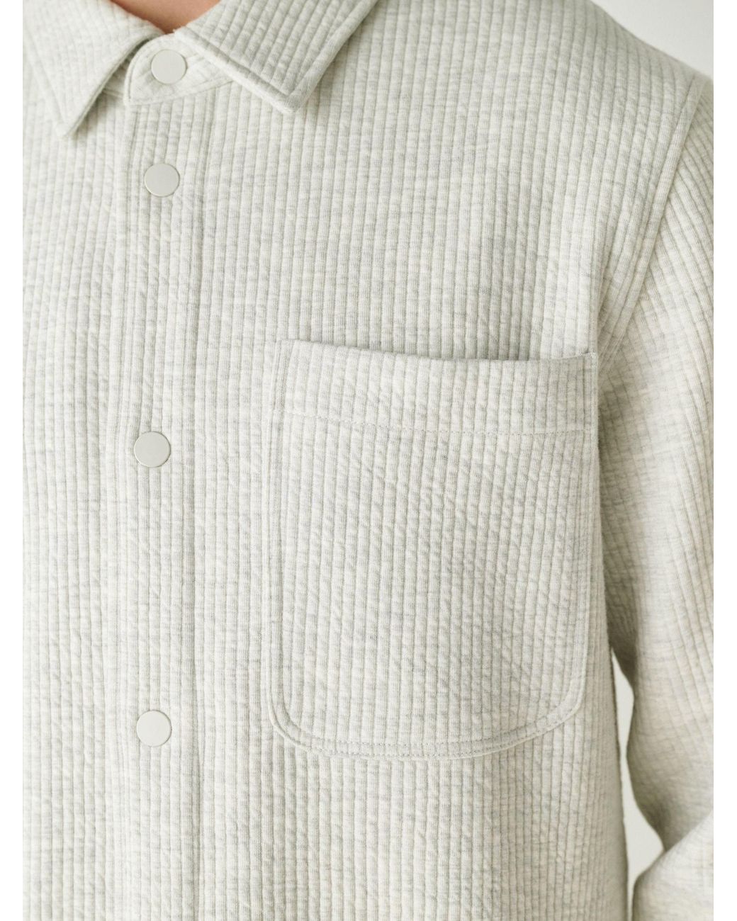 Next Natural Linear Texture Popper Shacket for men