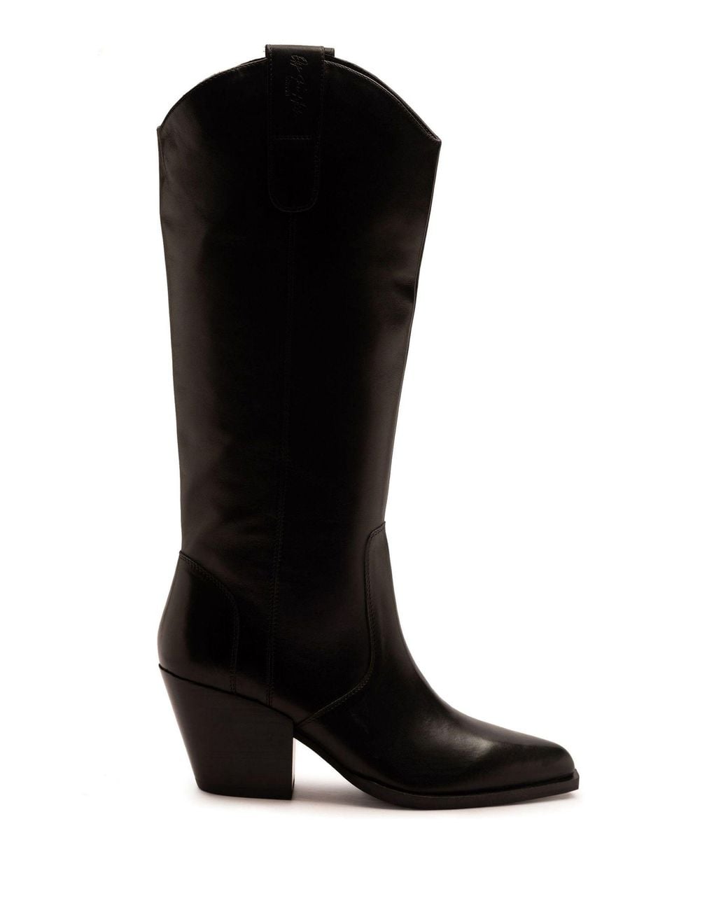 OFF THE HOOK Black Austin Pointed-Toe Knee-High Western Boots