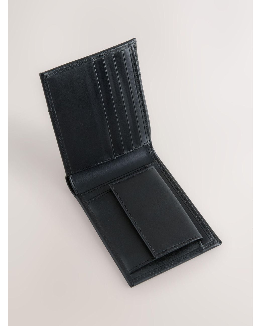 Next Blue Leather Bifold Wallet for men
