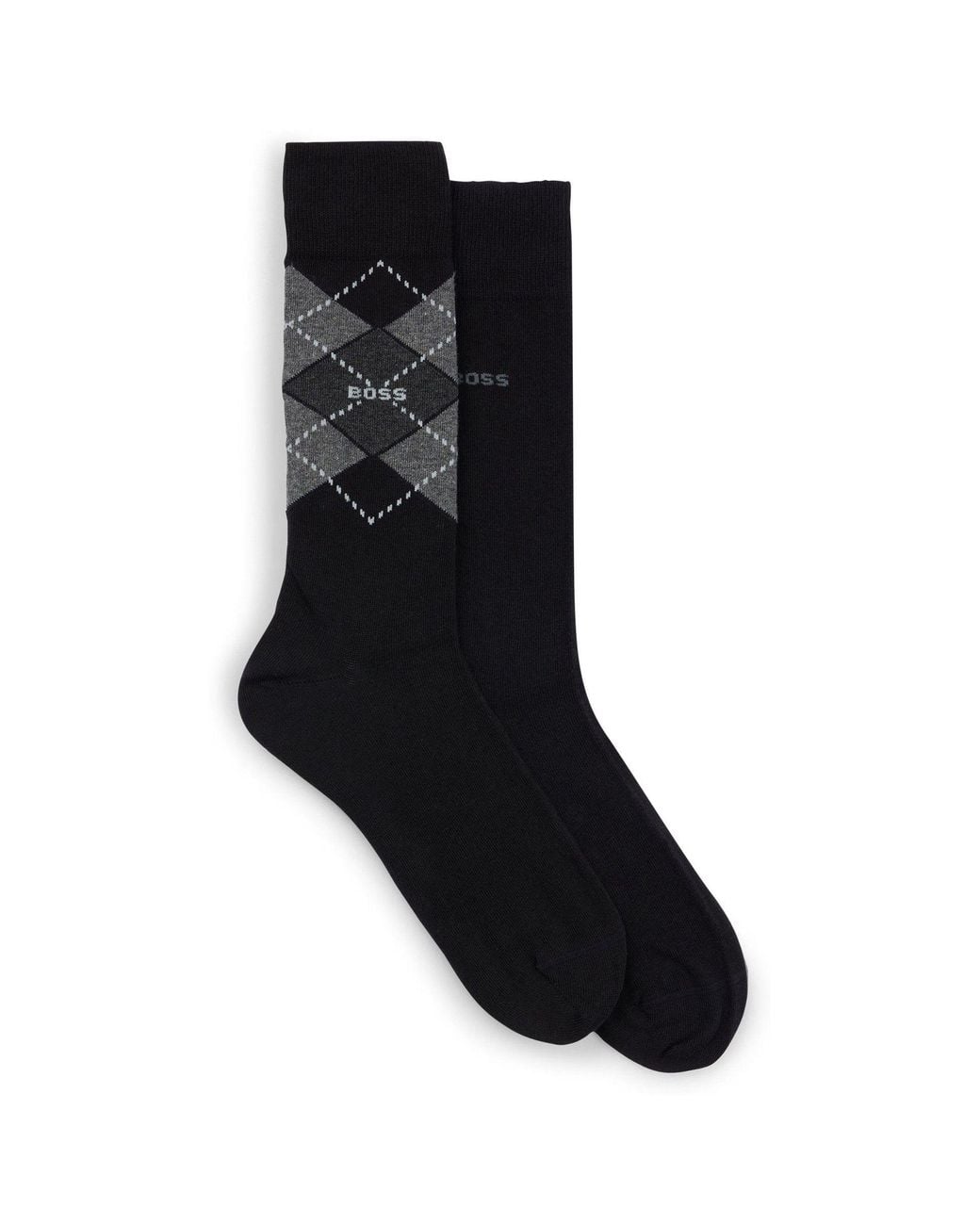 Boss Black Argyle Logo Socks 2 Pack for men