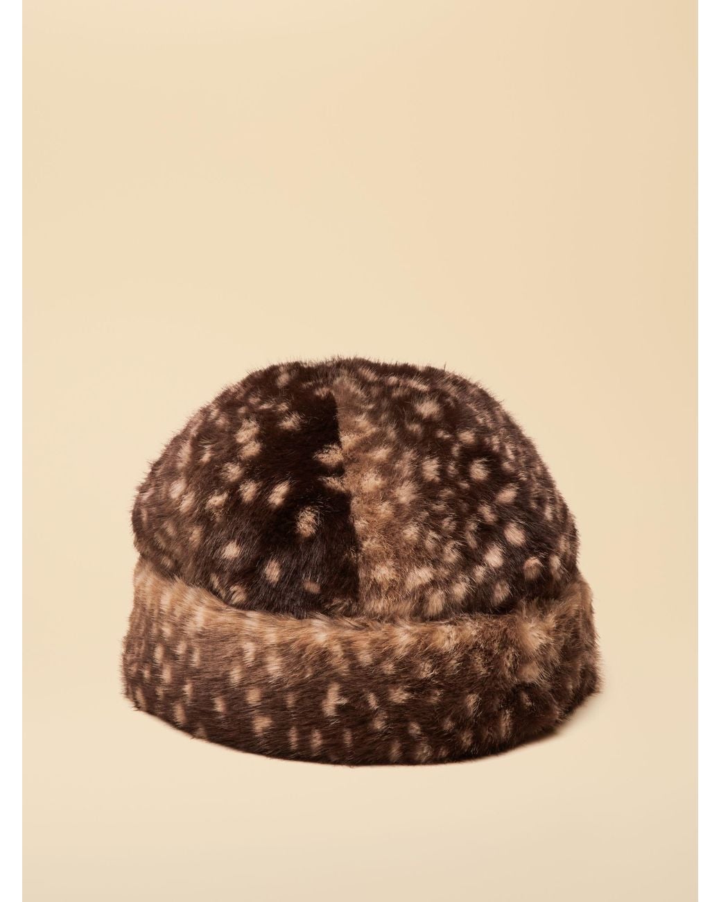 Joules Neutral Deer Spot Faux Fur Hat in Brown | Lyst
