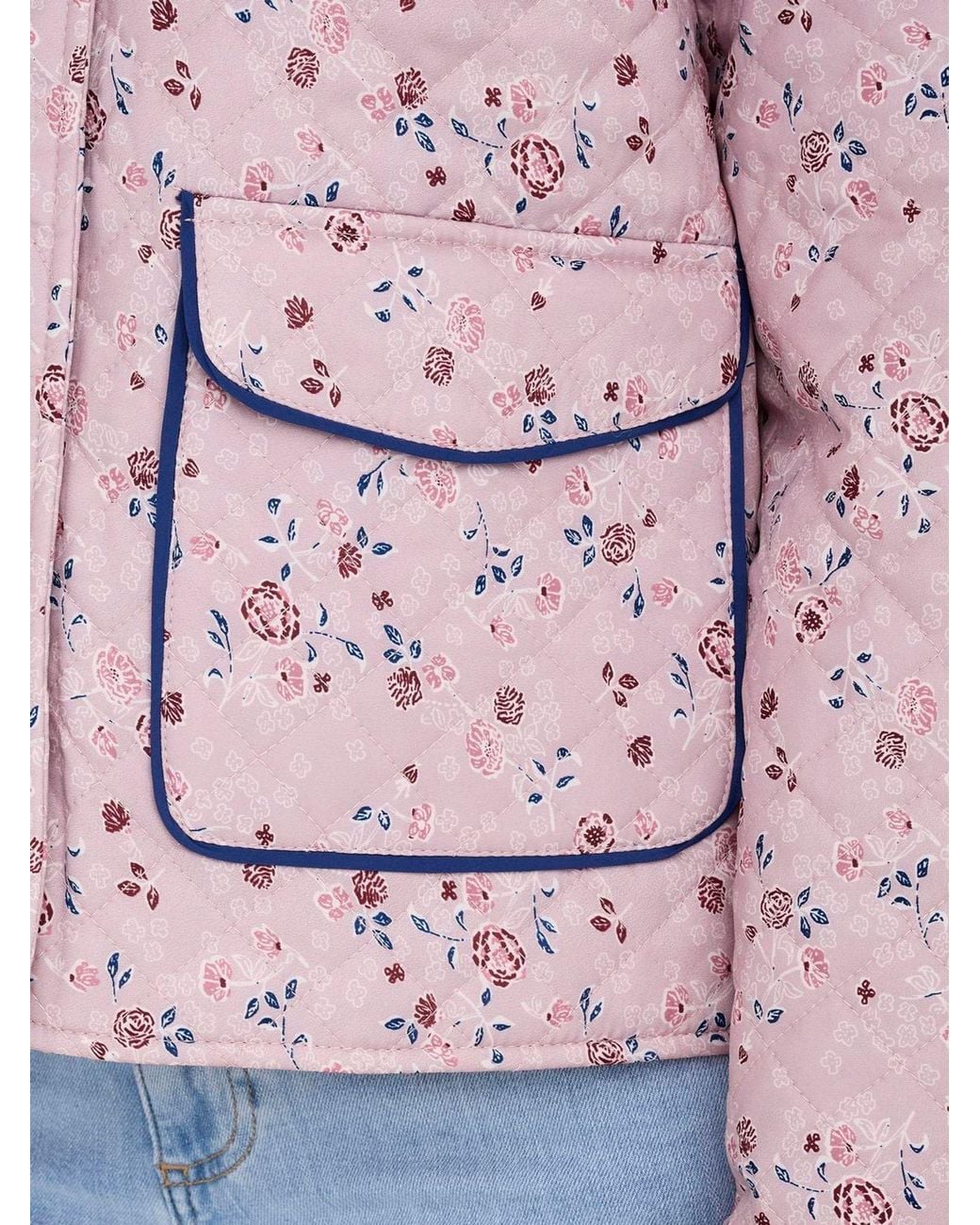 ONLY Pink Printed Quilted Short Jacket