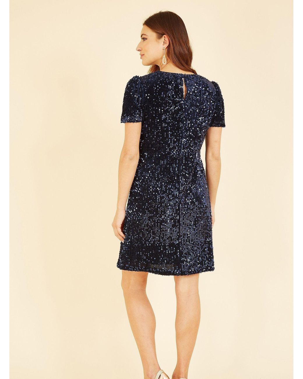 Yumi' Blue Sequin Tunic Dress