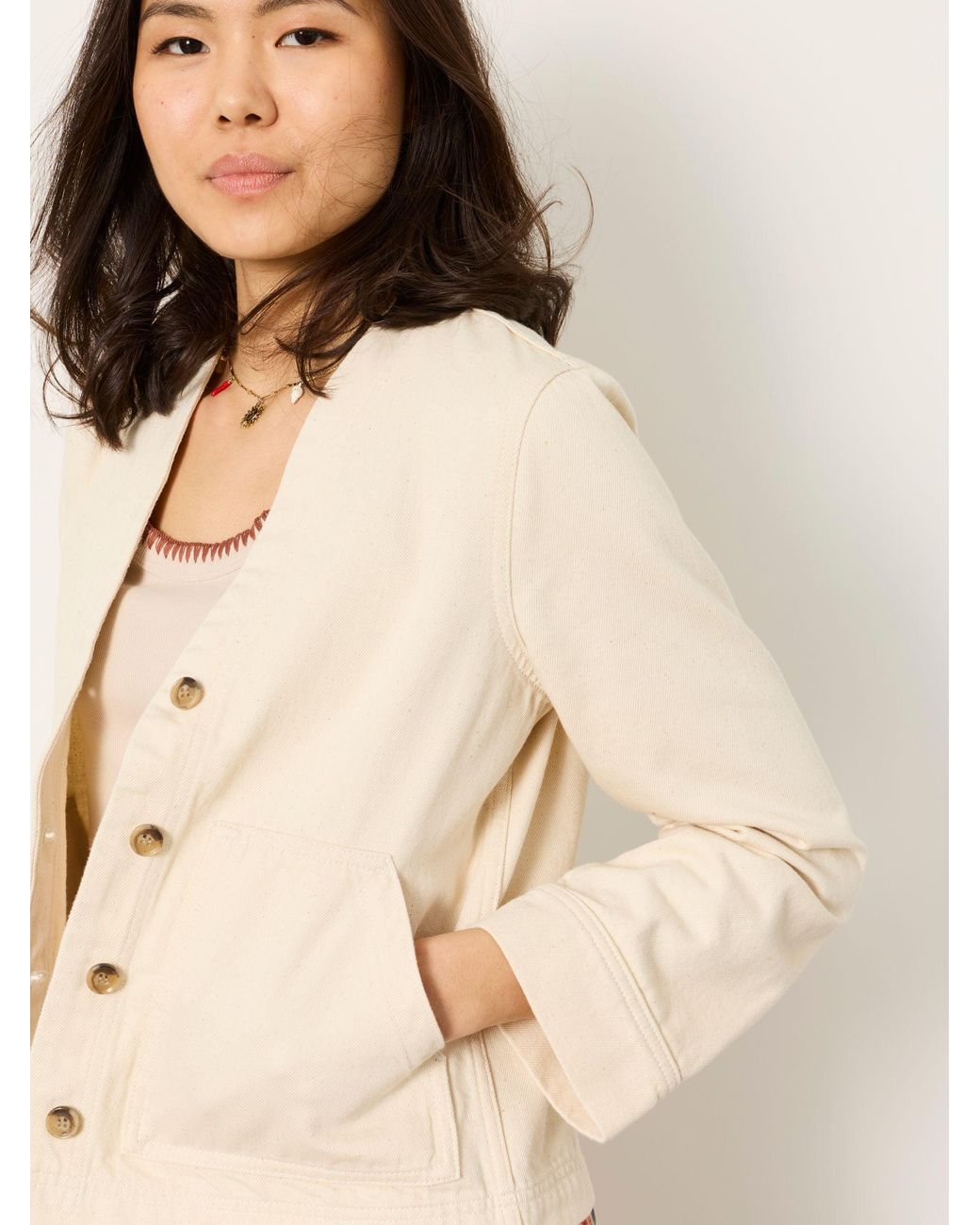 FatFace Natural Dulcie Denim Jacket