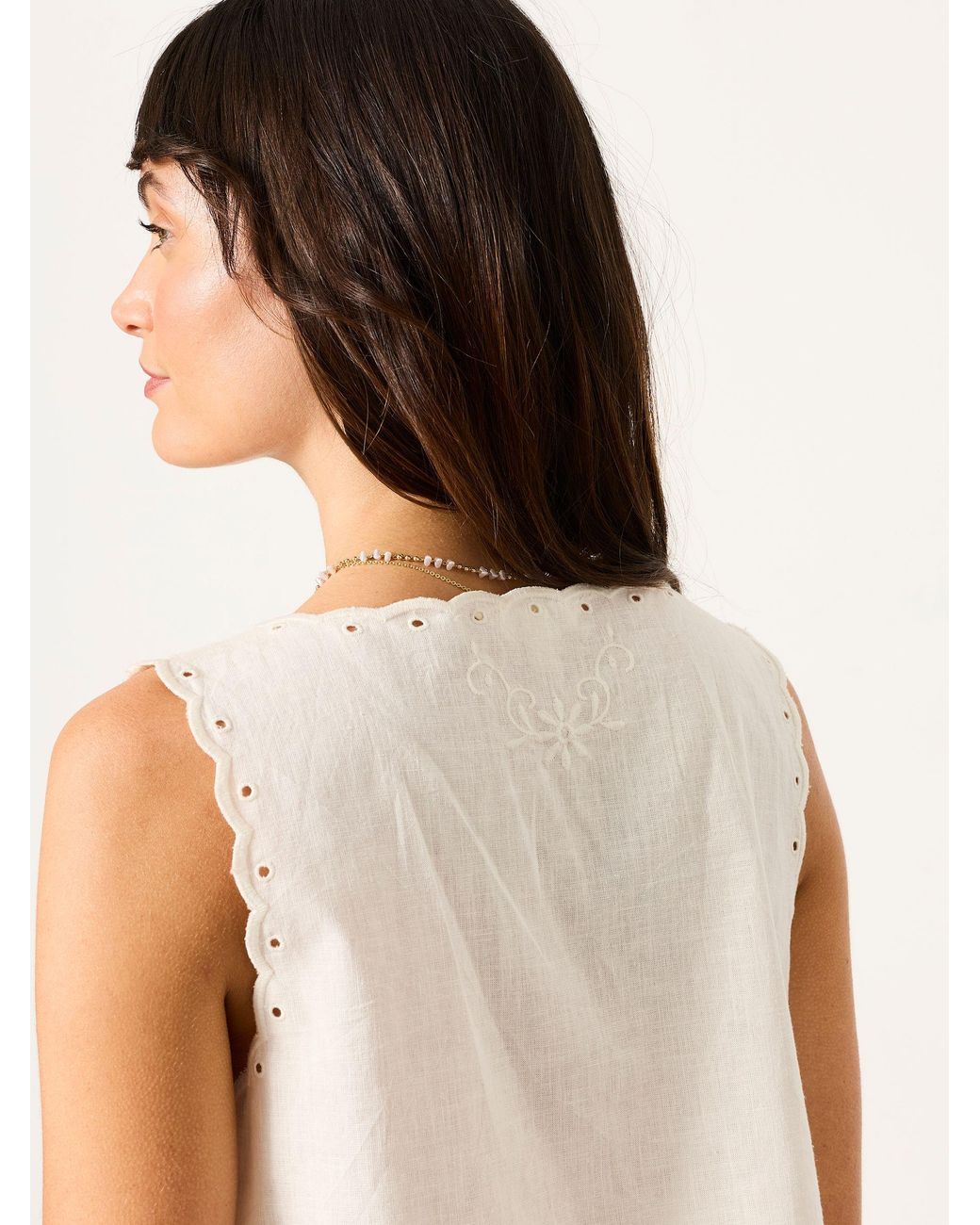 FatFace Green Becky Regular Embroidered Waistcoat