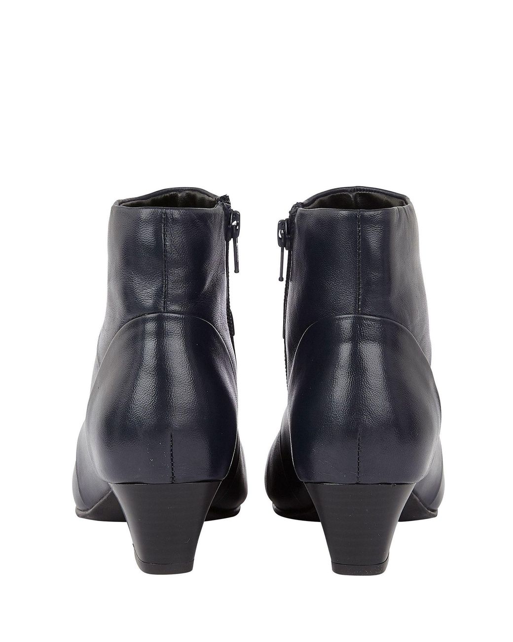 Lotus Blue Leather Ankle Boots
