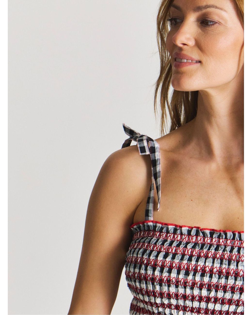 Simply Be Black Gingham Mini Beach Dress