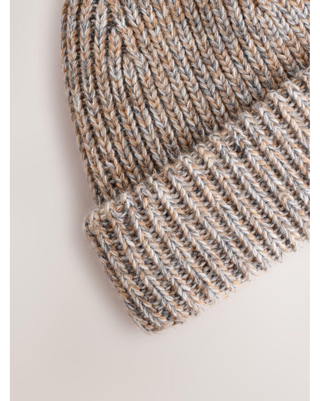 Next Natural Neutral Beanie Hat for men