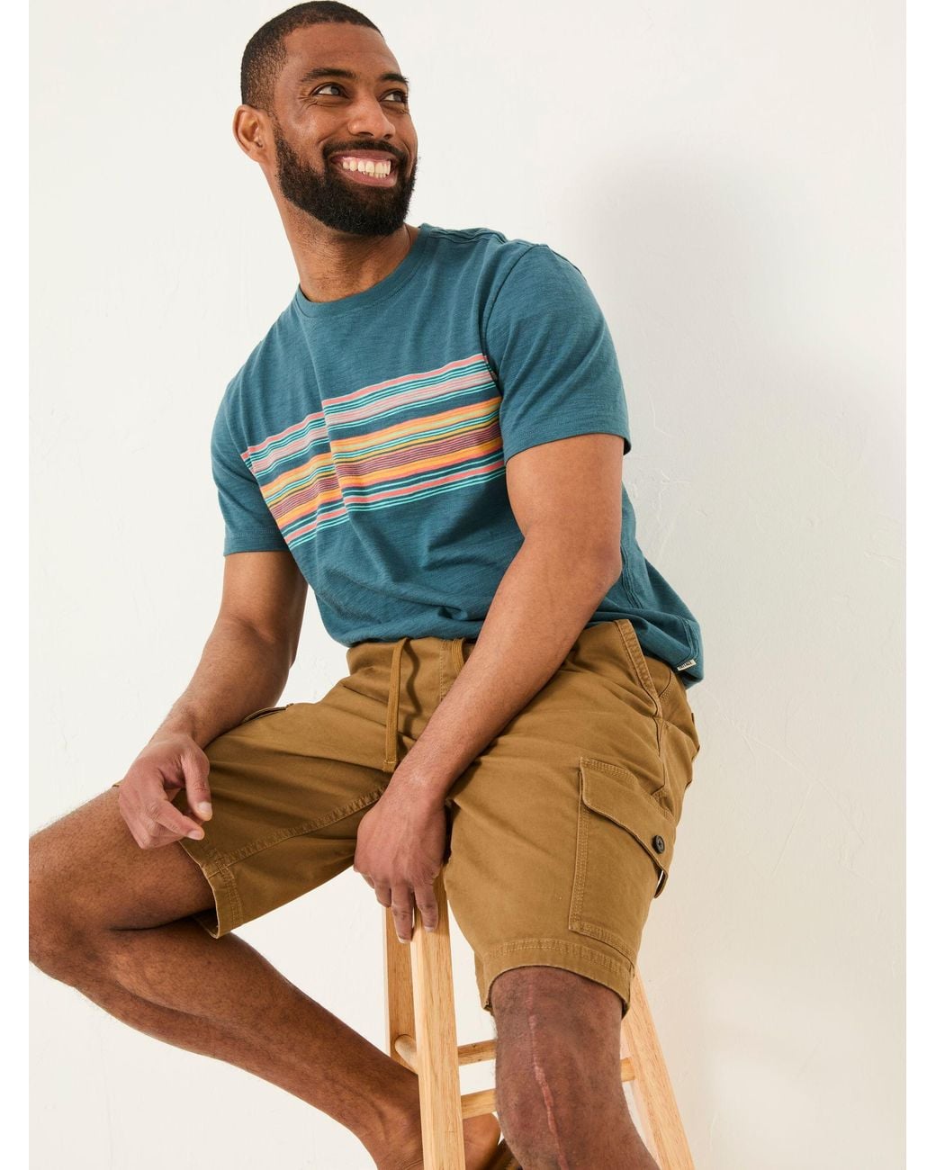 FatFace Natural Tenby Pull On Cargo Shorts for men