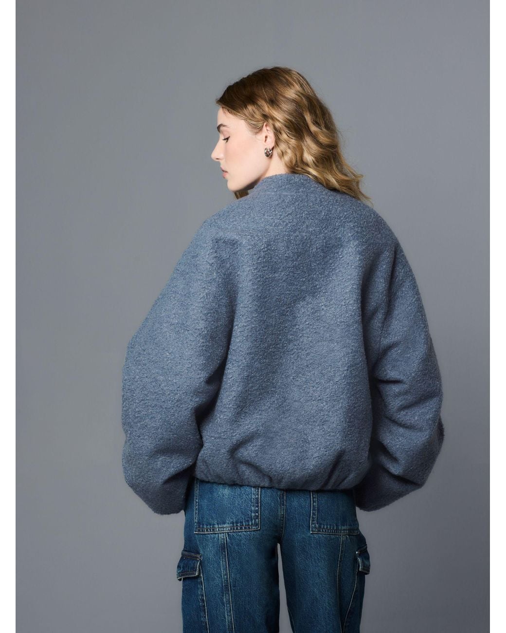 Next Blue Coatigan Bomber Jacket