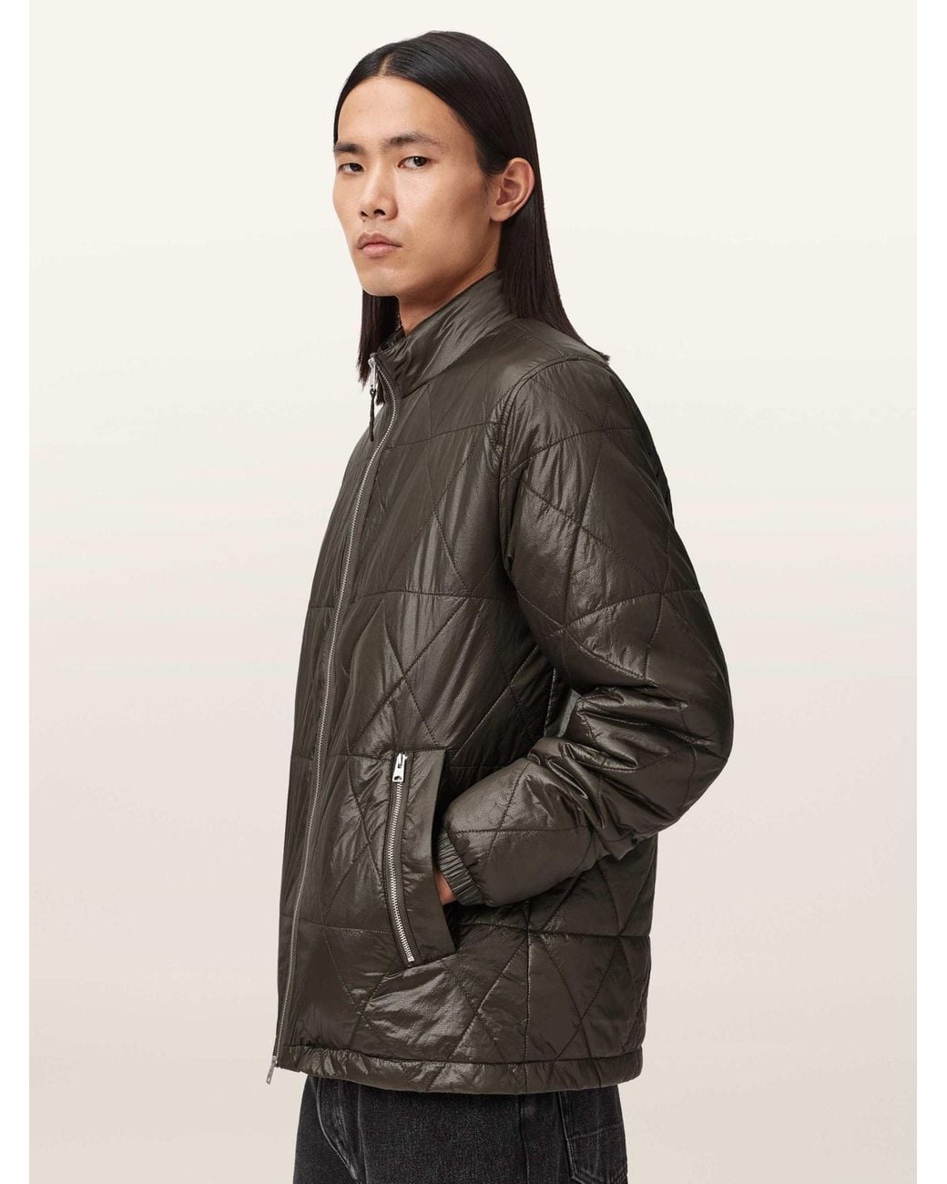 AllSaints Brown Allsaints Tribex Shine Jacket for men