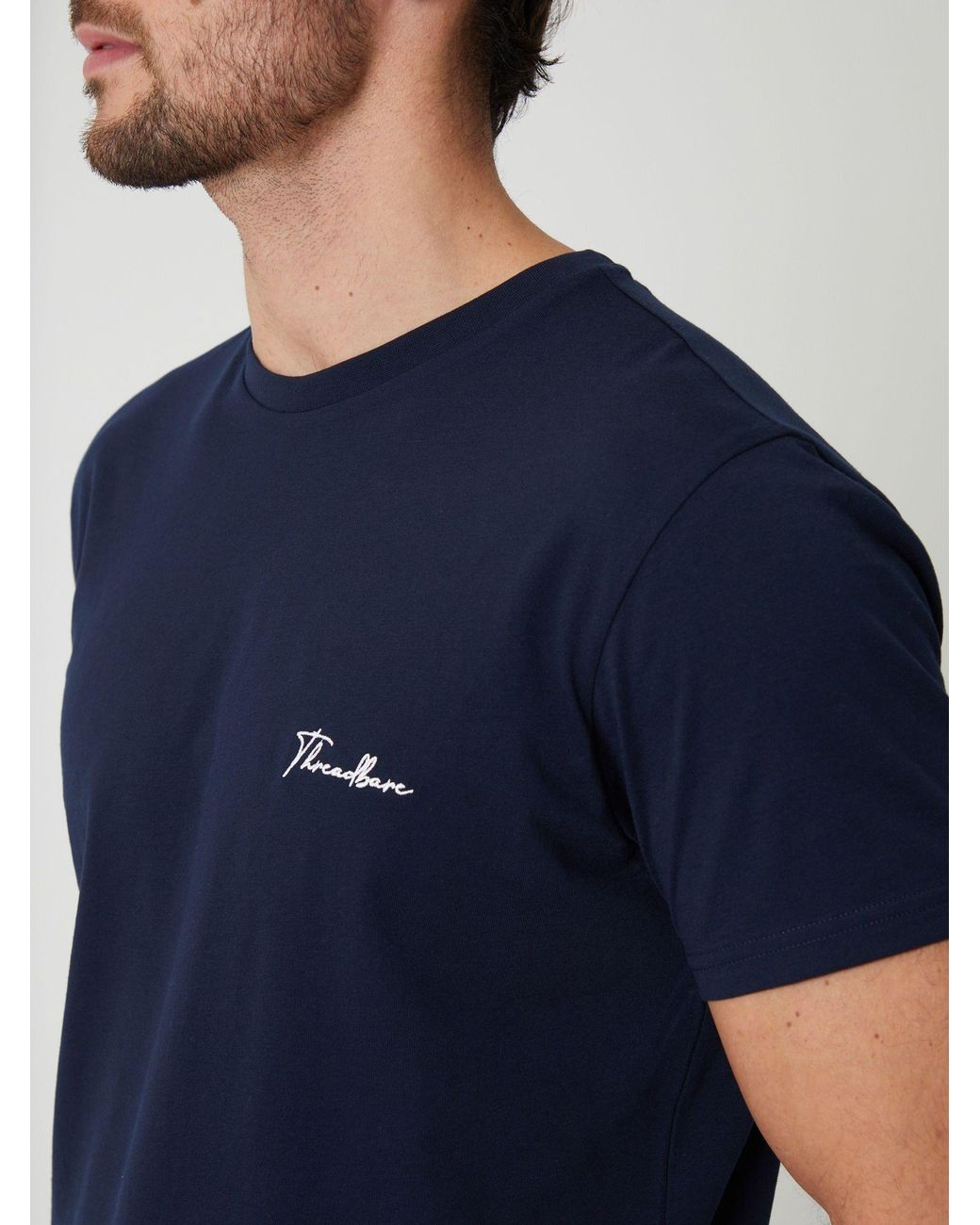 Threadbare Blue Script Logo Short Lounge Set for men